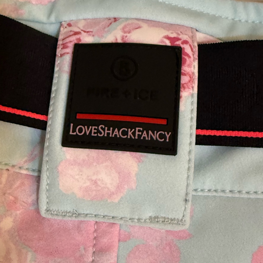 LoveShackFancy x Bogner Fire + Ice Ski Pants Quiet Tide Blue/Pink Floral Print - Picture 14 of 16